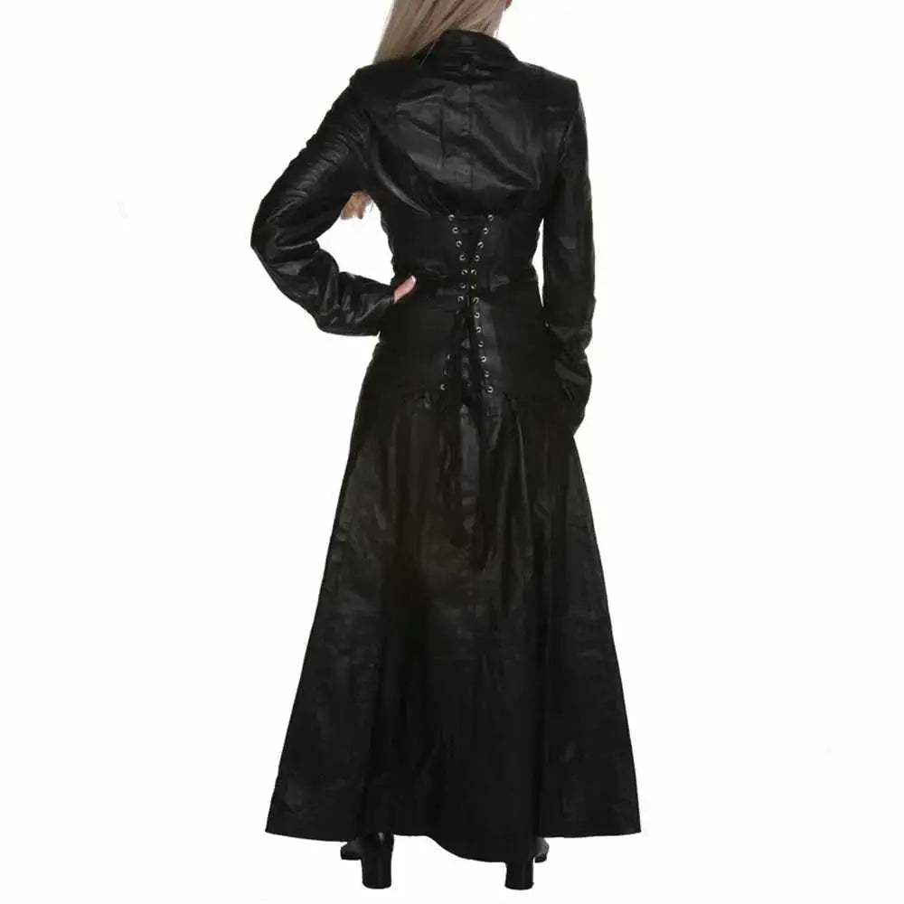 Women’s Long Victorian Leather Coat