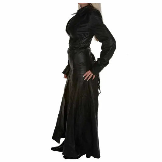 Women’s Long Victorian Leather Coat