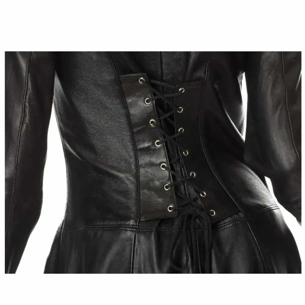 Women’s Matrix Long-Length Genuine Leather Coat