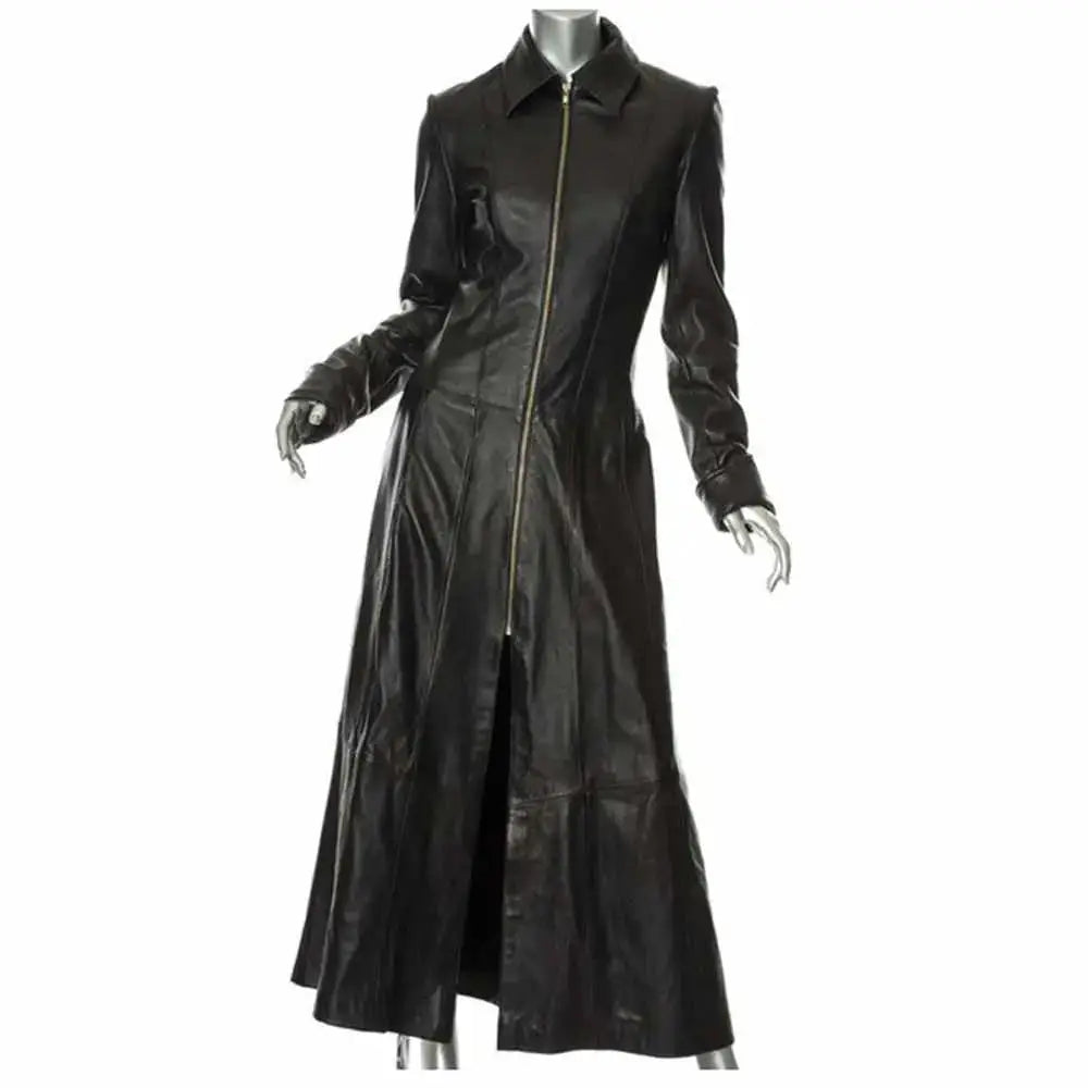 Women’s Matrix Long-Length Genuine Leather Coat