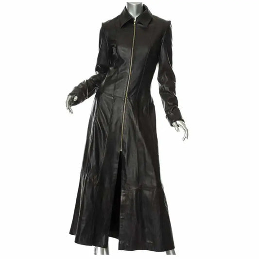 Women’s Matrix Long-Length Genuine Leather Coat