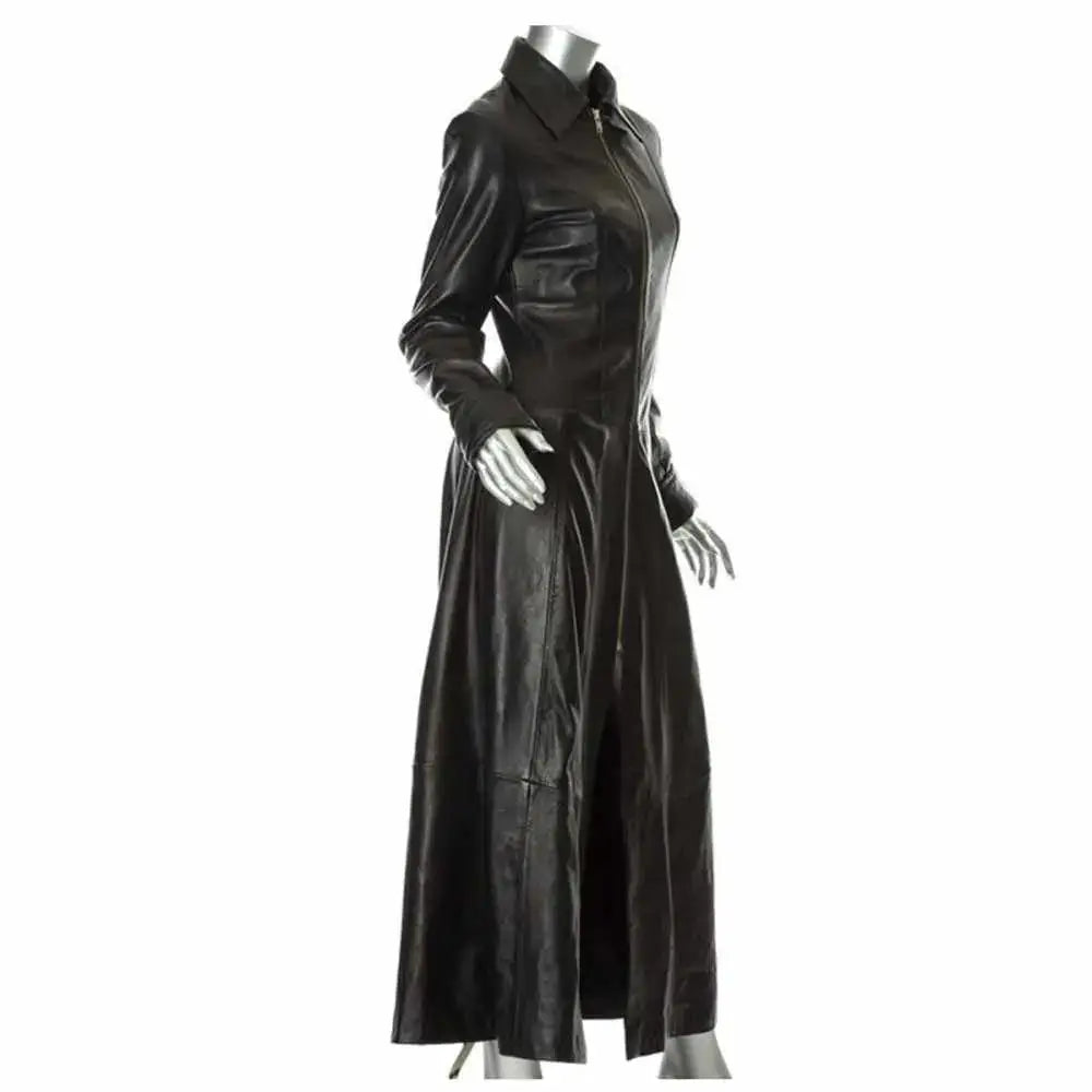Women’s Matrix Long-Length Genuine Leather Coat