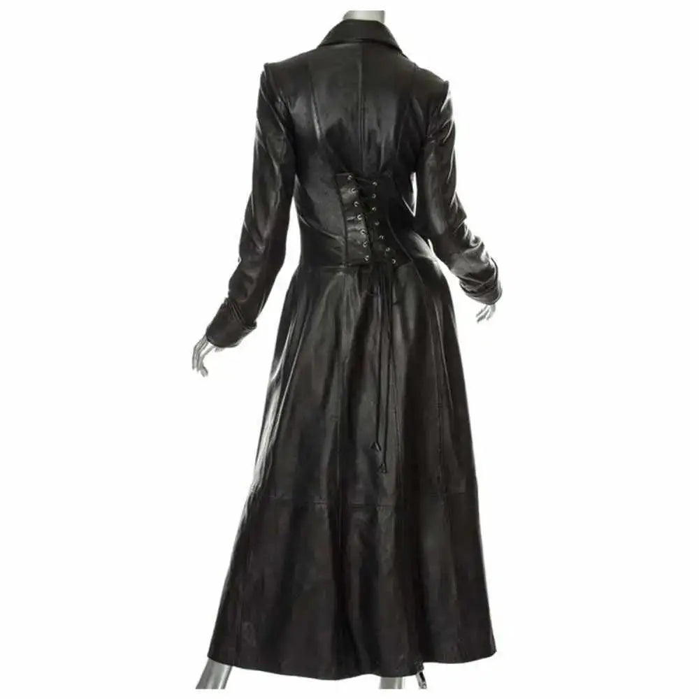 Women’s Matrix Long-Length Genuine Leather Coat